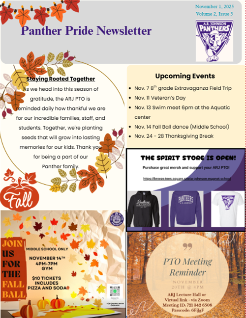 PTO November Newsletter Page 1